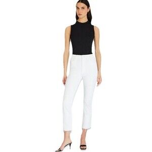 MOTHER The Hustler Women's Ankle Fray Fairest Of Them All Jeans White Size 26